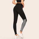 Casual Simple Pure Black Leggings